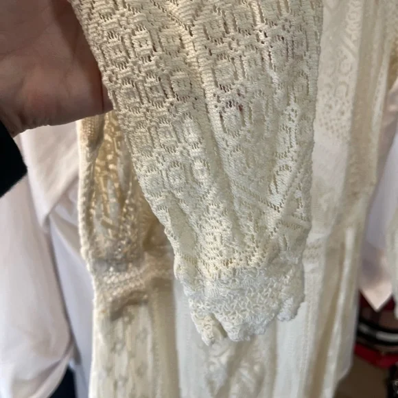 ZARA IVORY CREAM CROCHET LACE MIDI DRESS SIZE US SMALL - Picture 14 of 14